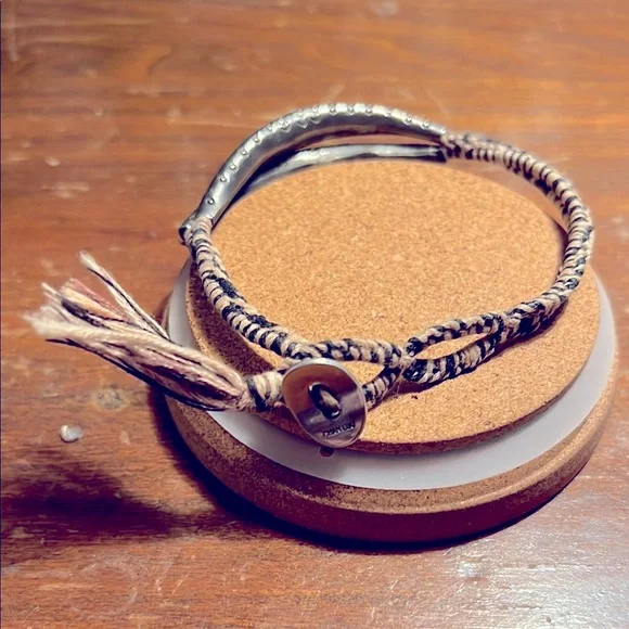 Chan Luu Braided Bracelet with Button Clasp - Picture 1 of 5